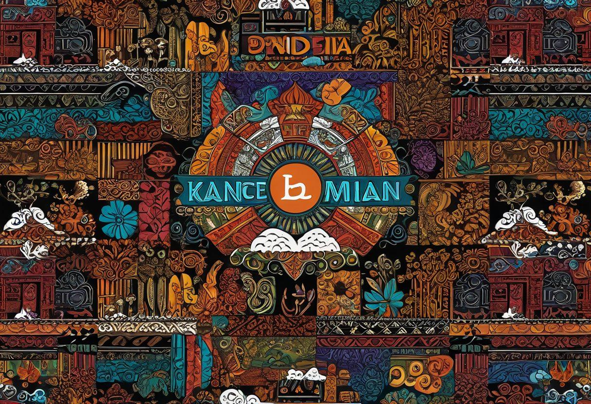 A vibrant collage depicting the evolution of Indonesian adult entertainment, showcasing iconic streaming service logos, multimedia symbols, and diverse content creators in a dynamic urban setting. Incorporate cultural elements like traditional batik patterns blended with modern digital aesthetics. The scene should be lively and colorful, capturing the essence of a thriving multimedia industry. super-realistic. vibrant colors. urban landscape.